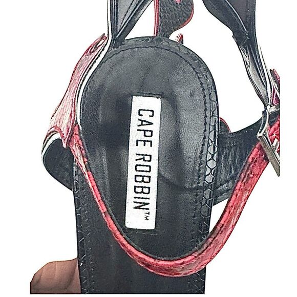 Dolls Kill Cape Robbin Red & Yellow Hell Flame Wedge Heel Size 10 M Patent - Picture 9 of 9